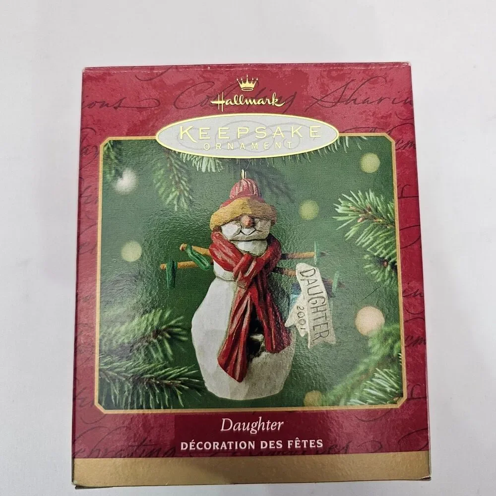Hallmark Keepsake 2001 Daughter Snowman Ornament QX8425 Linda Sickman w/ Box